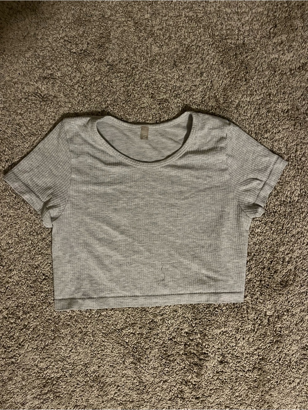 Women's Grey Ribbed Crop Top